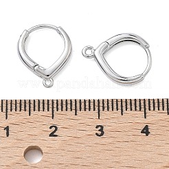 シェグレース 真鍮製フープピアス金具  カドミウムフリー＆ニッケルフリー＆鉛フリー  カン付き  プラチナメッキ  15x12x2mm  穴：1mm&nbsp;XGR0158P-94P