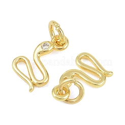 Brass Clear Cubic Zirconia Pendants&nbsp;KK-D218-19G