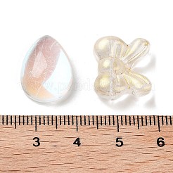 さまざまなスタイルと形のガラスカボション/ペンダント/リンク/ビーズ  透明  8~37x6~20x2.5~10.5mm  穴：0.5~4mm&nbsp;GLAA-MSMC006-01G