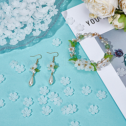 200Pcs 5-Petal Transparent Acrylic Bead Caps&nbsp;SACR-SP0001-45