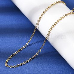 2.5mm ユニセックス 304ステンレススチール製 テクスチャードアズキチェーンネックレス  ゴールドカラー  15.67インチ（39.8cm）&nbsp;NJEW-P356-13G