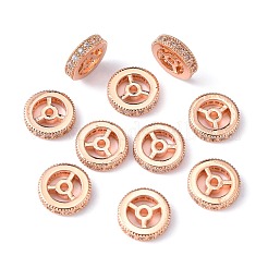 Brass Cubic Zirconia Beads&nbsp;ZIRC-F001-116RG