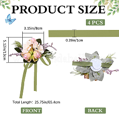 4Pcs Silk Cloth Imitation Rose Wrist Corsages&nbsp;AJEW-CP0008-48