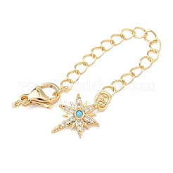 Brass Micro Pave Clear Cubic Zirconia Curb Chain Extender&nbsp;KK-G556-07G