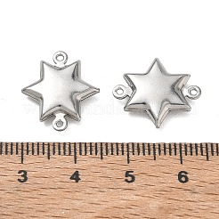 304ステンレススチールコネクタチャーム  ステンレス鋼色  スター  17x15x3.5mm  穴：1mm&nbsp;SA-CBAD574-04B-P