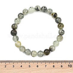 天然プレナイトビーズストレッチブレスレット（女性・男性用）  ラウンド  ビーズ：8mm  内径：2.46インチ（6.25cm）&nbsp;BJEW-JB13592