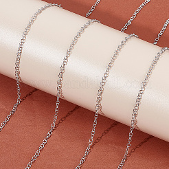 DIY 304ステンレススチールローロチェーンネックレス作成キット  ステンレス鋼色  5~10x5~6.5x0.5~3.5mm  穴：1mm&nbsp;DIY-BBC0002-06