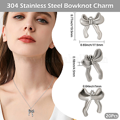 20Pcs 304 Stainless Steel Pendants&nbsp;STAS-BBC0007-78P