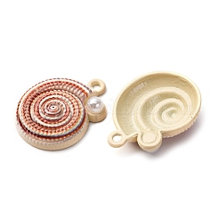 焼付塗装合金ペンダント  海洋性動物  巻き貝の形  25x18.5x6.5mm  穴：1.8mm&nbsp;LS-FIND-G097-01F