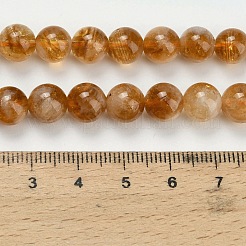 Heated Natural Citrine Beads Strands&nbsp;G-L642-B17-8mm