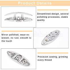 316ステンレススチール製旗竿フック  ヨットマストストラップフック  ステンレス鋼色  126x43.5x11mm  穴：6mm＆4mm&nbsp;AJEW-WH0181-30