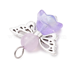 Pearlized Glass Pearl Bead Pendants&nbsp;PALLOY-JF03205-04
