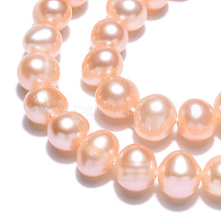 天然養殖淡水パールビーズ連売り  ポテト  桃パフ  5.5~6.5x5~6mm  穴：0.6mm  約66個/連  14.37~14.57インチ（36.5~37cm）&nbsp;PEAR-N013-05J