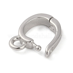 変色防止ロムジウムメッキ スターリングシルバーペンダントベイル925個  プラチナ  11x7x2mm  穴：5mm&nbsp;STER-NH0001-067A-P