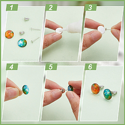 100Pcs Brass Stud Earring Findings&nbsp;KK-BC0013-23