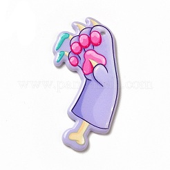 ハロウィンプリントアクリルパーツ  足跡  49.5x30x2.2mm  穴：1.8mm&nbsp;MACR-K330-09A