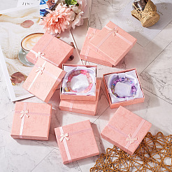 厚紙のブレスレットボックス  ブレスレット＆バングル  正方形  ピンク  9.2x9.2x2.8cm&nbsp;CBOX-TAC0003-01B