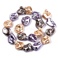 Electroplated Natural Freshwater Shell Beads Strands&nbsp;SHEL-R113-01C