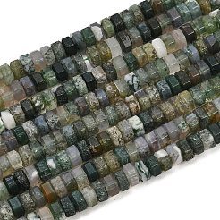 Natural Moss Agate Beads Strands&nbsp;G-G317-A26-3X6MM