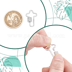 1Pc 925 Sterling Silver Screw Carabiner Lock Charms&nbsp;STER-NB0001-20B-P