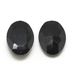 ポイントガラスラインストーンカボション  多面カット  オーバル  ジェット  8x6x3mm&nbsp;RGLA-T080-6x8mm-02