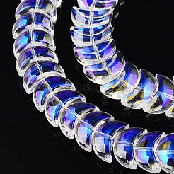 電気メッキガラスビーズセット  ムーン  透明  9x14x7mm  穴：0.9mm  約99~101個/連  35.08~36.36''（89.1~90.9センチメートル）&nbsp;EGLA-T021-07C