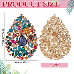 1Pc Alloy Rhinestone Brooches&nbsp;JEWB-MA0001-02A