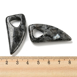 天然石ラブラドライトペンダント  ホーンチャーム  41~43x20x7.5~8mm  穴：10.5~11mm&nbsp;G-M417-03C