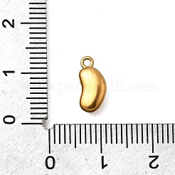 304ステンレススチールチャーム  イオンプレーティング（ip）  豆の魅力  ゴールドカラー  11.5x5.5x3mm  穴：1.2mm&nbsp;STAS-Z160-22G