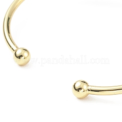 Gemstone Coffee Bean Open Cuff Bangle&nbsp;BJEW-G660-01G