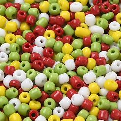 4 Colors Christmas 6/0 Glass Round Seed Beads&nbsp;SEED-X0058-03C