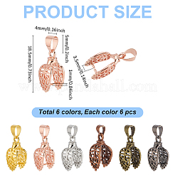 36Pcs 6 Colors Brass Ice Pick Pinch Bails&nbsp;KK-ME0002-23