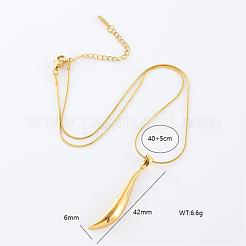 Elegant Stainless Steel Teardrop Pendant Necklaces for Gift&nbsp;JS4161