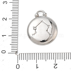 12 Constellations 304 Stainless Steel Pendants&nbsp;STAS-F354-01P-06