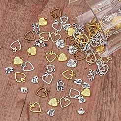 100Pcs 10 Styles Tibetan Style Alloy Charms&nbsp;FIND-SZ0003-61