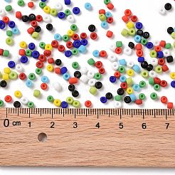 不透明な12/0ガラスシードビーズ  丸い穴  ラウンド  ミックスカラー  2.5~3x2~2.5mm  穴：1mm  約6338個/ポンド&nbsp;SEED-A030-01A