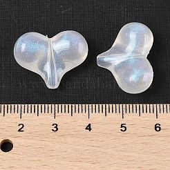 透明なアクリルビーズ  ハート  グリッターパウダー付き  ホワイトスモーク  16.5x22x9mm  穴：1.4mm  約370個/500g&nbsp;TACR-F009-03