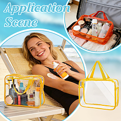 7Pcs 7 Colors PVC Zipper Storage Bags with Handle&nbsp;ABAG-PH0002-05