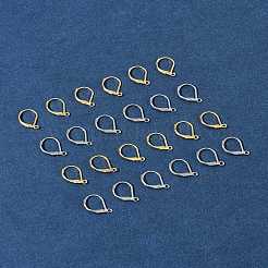40個 2色 304ステンレススチール フレンチフックピアス金具  カン付き  ミックスカラー  15~15.5x10~10.5mm  穴：1.2~1.5mm  20個/カラー&nbsp;STAS-FS0001-69