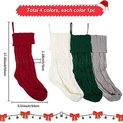 4Pcs 4 Colors Knitted Acrylic Fiber Hanging Stocking Bags&nbsp;AJEW-SP0004-04