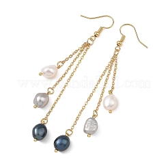 Natural Cultured Freshwater Pearl Tassel Dangle Earrings&nbsp;EJEW-JE07381-01