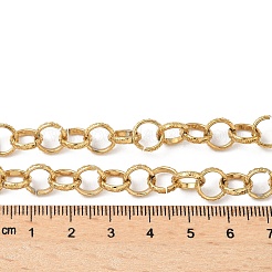 304ステンレススチールテクスチャーローロチェーンネックレス（女性用）  イオンプレーティング（ip）  ゴールドカラー  18.23インチ（46.3cm）&nbsp;NJEW-U050-01G