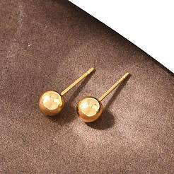 Brass Round Stud Earrings&nbsp;EJEW-C171-01A-G