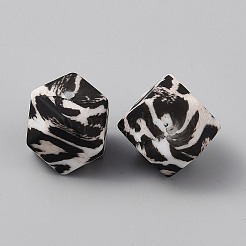 シリコンビーズ  ポリゴン  ブラック  17x17x17mm  穴：3mm&nbsp;SIL-CJC0008-04A