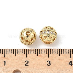 Brass Micro Pave Cubic Zirconia Beads&nbsp;KK-C104-15G