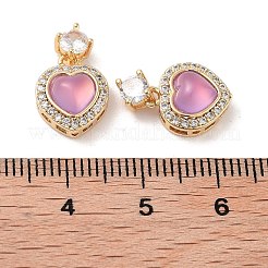 Brass Clear Cubic Zirconia Pendants&nbsp;KK-B102-05G-04