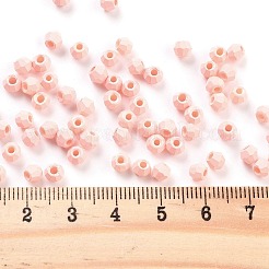 焼付塗装ガラスシードビーズ  双円錐形  ピンク  4.5x3.5mm  穴：1.4mm  約5625個/ポンド&nbsp;SEED-A032-02P