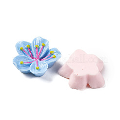 オペーク樹脂カボション  花  ミックスカラー  21.5x21x7mm&nbsp;RESI-R455-01N