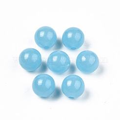蓄光アクリルビーズ  暗闇で光る  ラウンド  ライトスカイブルー  6mm  穴：1.6mm  約4600個/500g&nbsp;MACR-N008-25B-6MM