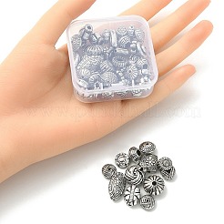 20g CCBプラスチックビーズ  DIYのジュエリーには  混合図形  アンティークシルバー  7.5~19x7.5~14x3~8mm  穴：1.2~3.5mm&nbsp;CCB-YW0001-19